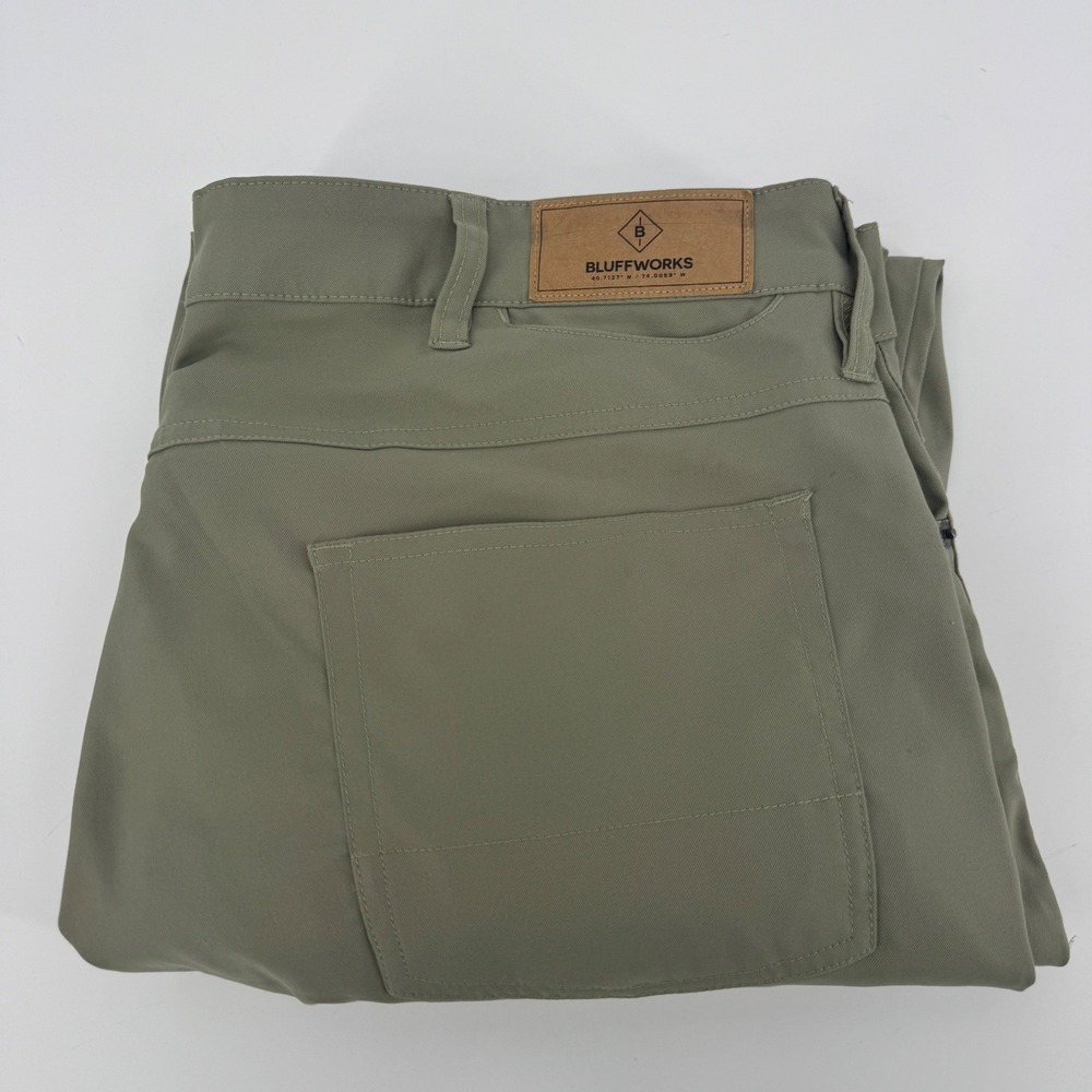 Bluffworks Ascender Regular Fit Chino Pants Mens 38x30 * Performance Stretch Tan